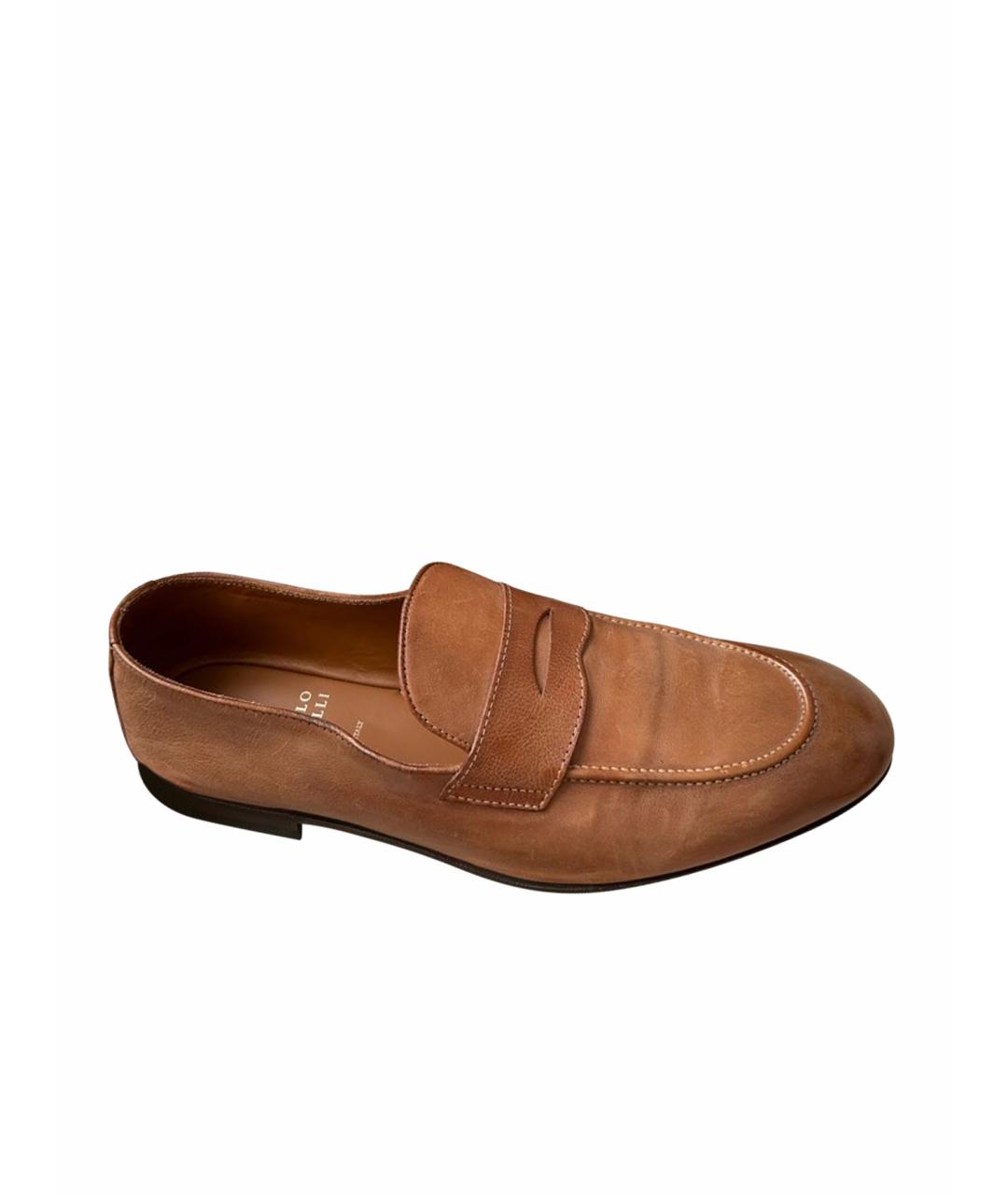 BRUNELLO CUCINELLI Горчичные кожаные туфли, фото 1