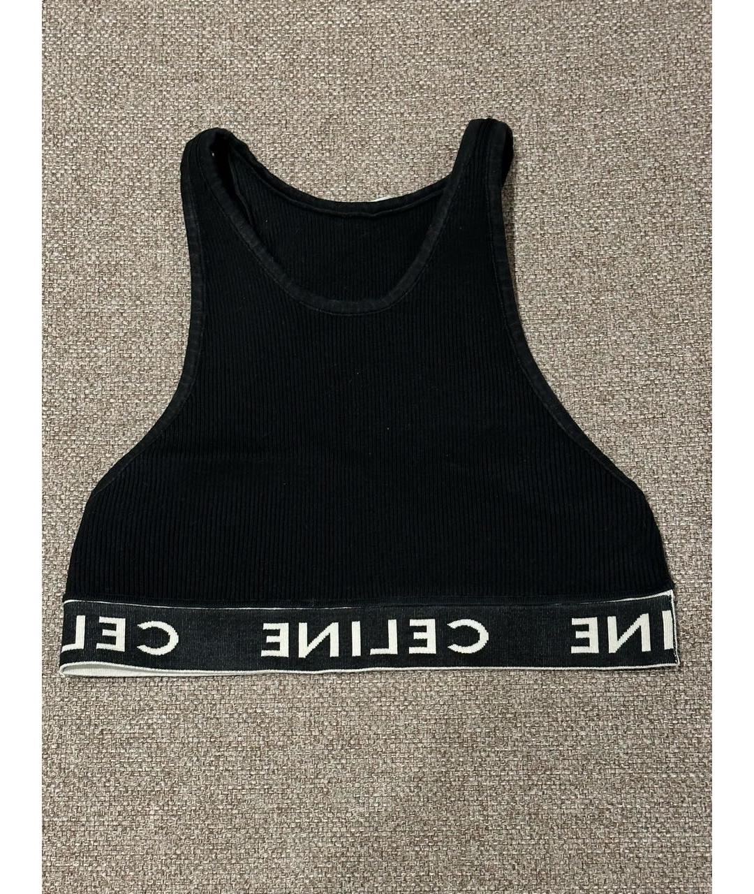 CELINE Черная хлопковая майка, фото 3
