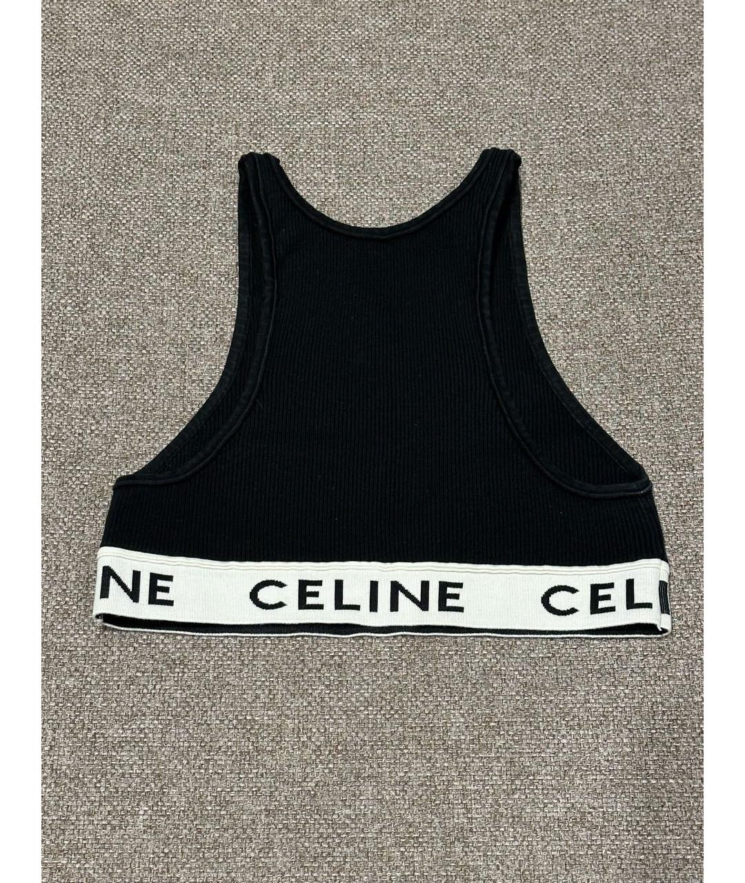 CELINE Черная хлопковая майка, фото 2