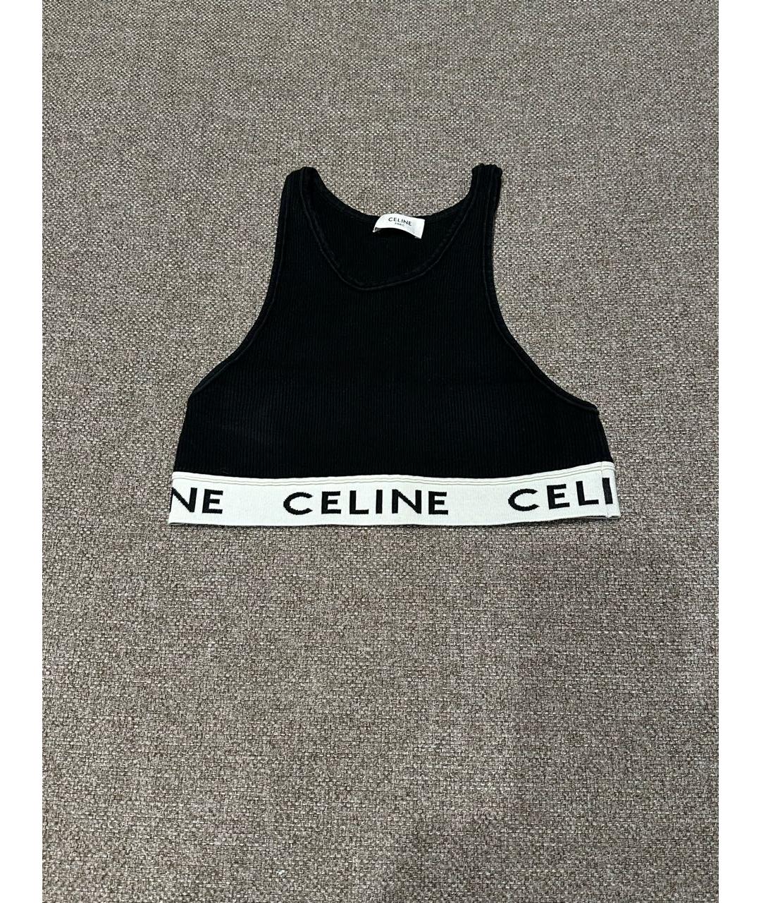 CELINE Черная хлопковая майка, фото 5