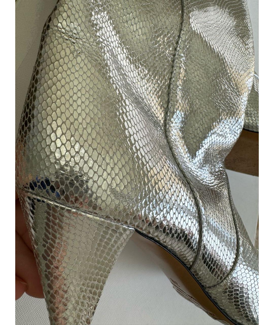ISABEL MARANT Серебряные кожаные сапоги, фото 8