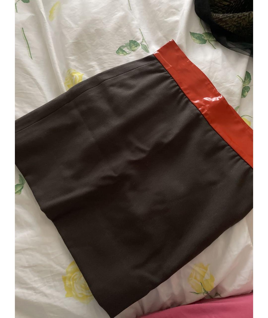CHLOE Коричневая шерстяная юбка мини, фото 4