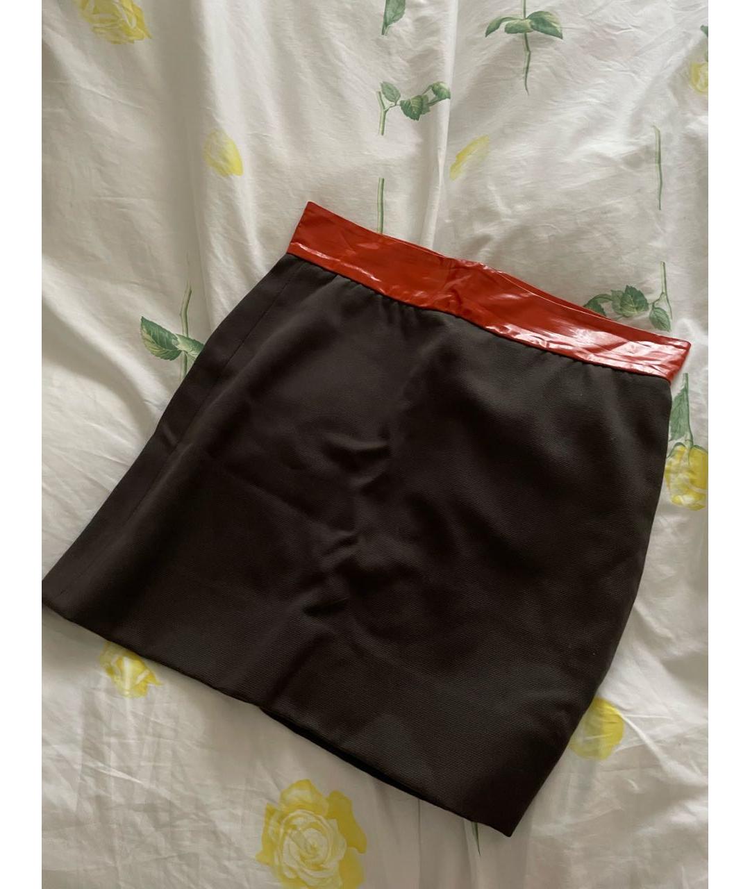 CHLOE Коричневая шерстяная юбка мини, фото 8