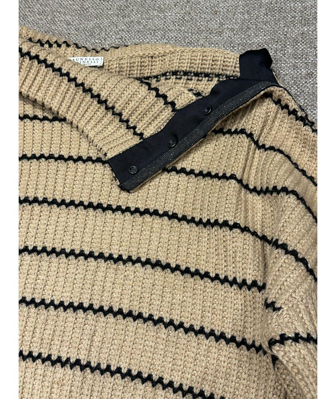 BRUNELLO CUCINELLI Бежевый кашемировый джемпер / свитер, фото 4