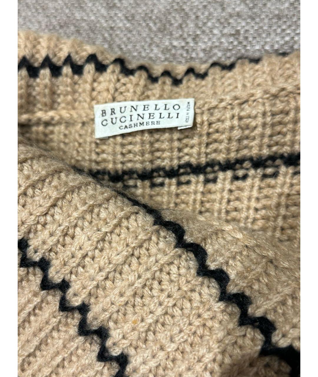 BRUNELLO CUCINELLI Бежевый кашемировый джемпер / свитер, фото 6