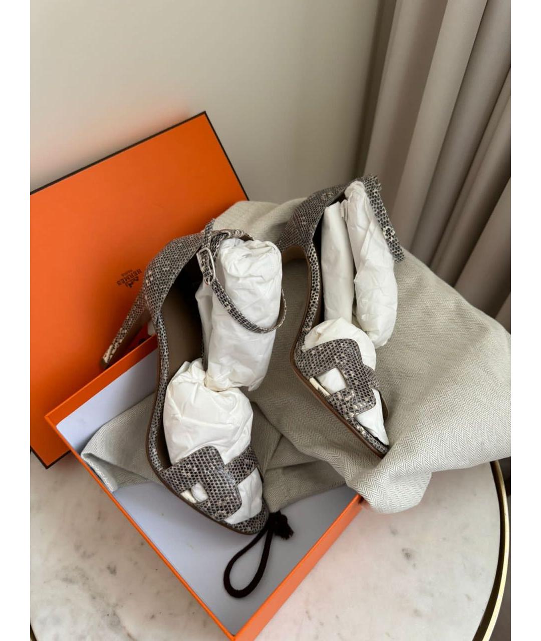 HERMES PRE-OWNED Бежевые туфли из экзотической кожи, фото 2