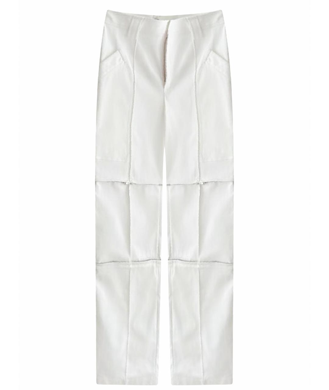 HERMES PRE-OWNED Белые хлопковые прямые брюки, фото 1