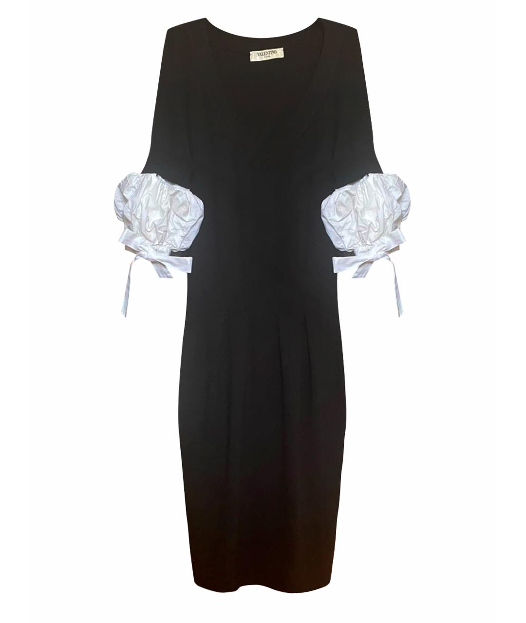 VALENTINO Черное вискозное повседневное платье, фото 1
