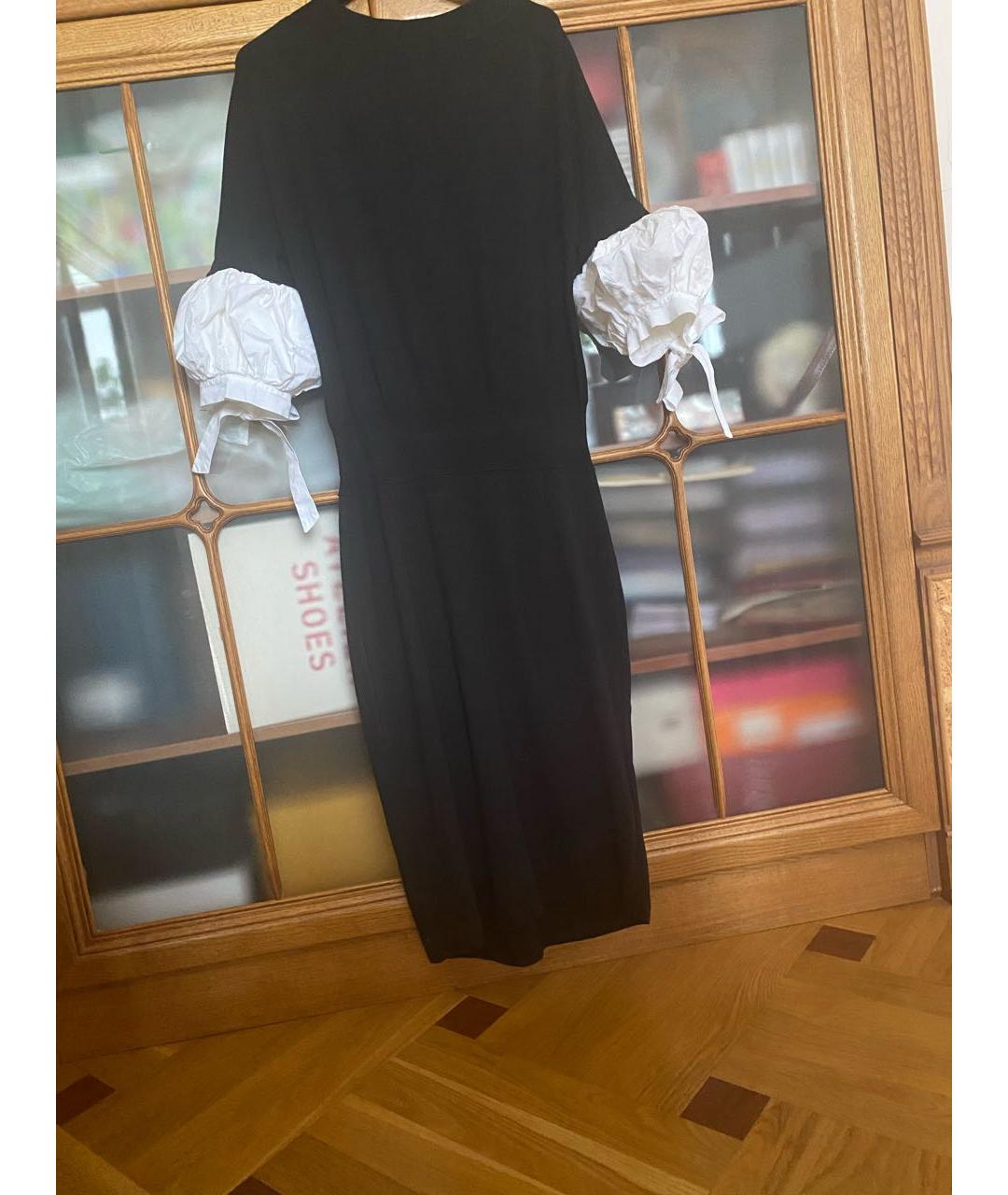 VALENTINO Черное вискозное повседневное платье, фото 2