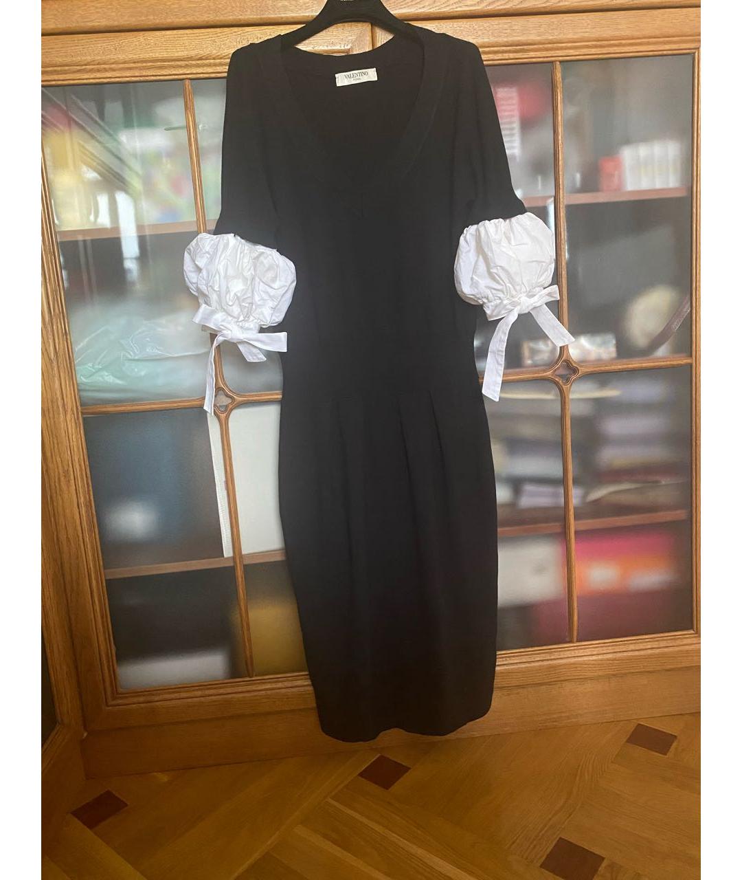 VALENTINO Черное вискозное повседневное платье, фото 9