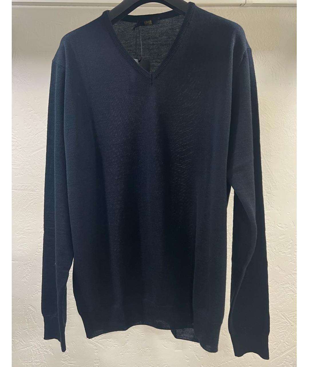 CAVALLI CLASS Темно-синий шерстяной джемпер / свитер, фото 3