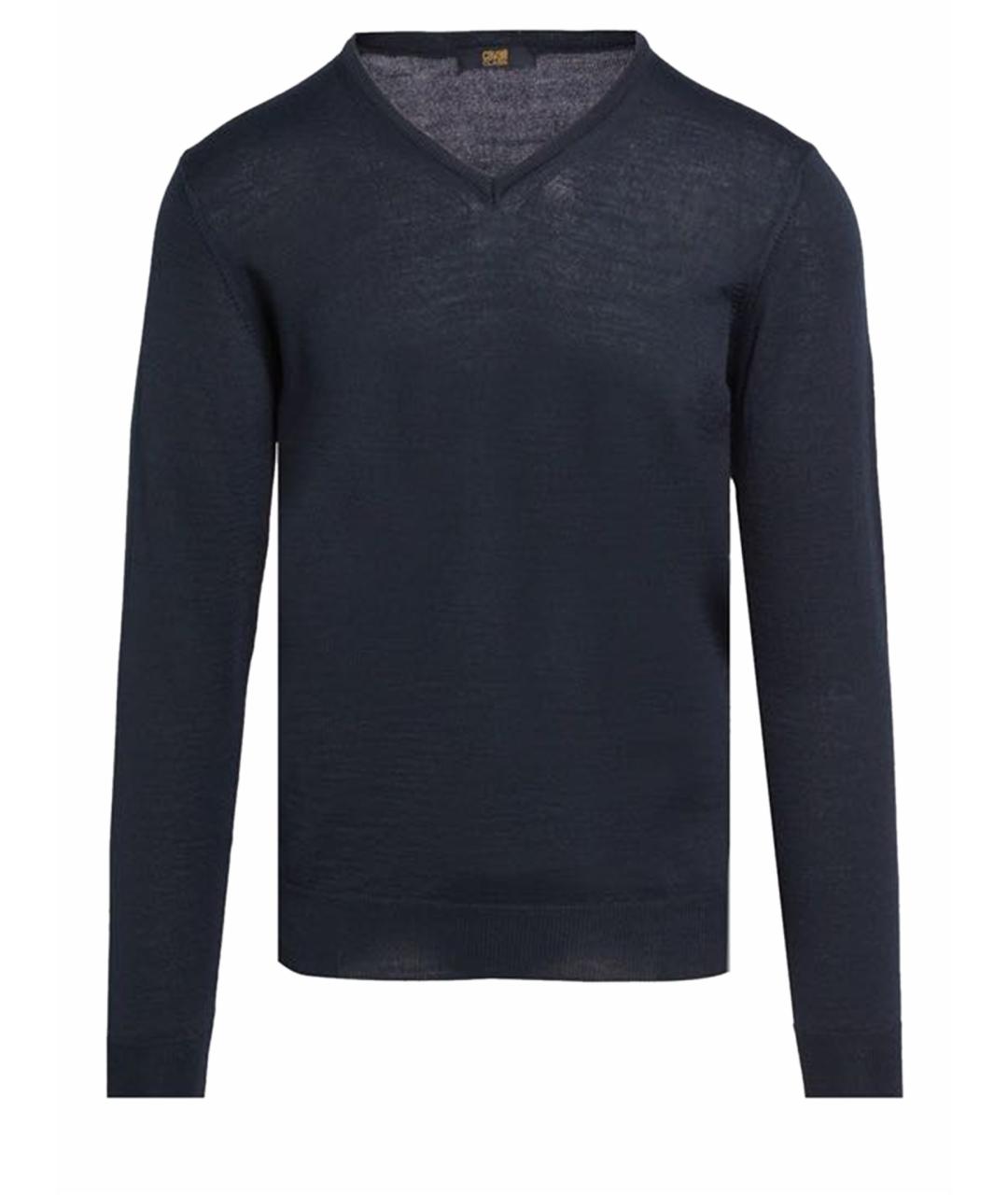 CAVALLI CLASS Темно-синий шерстяной джемпер / свитер, фото 1