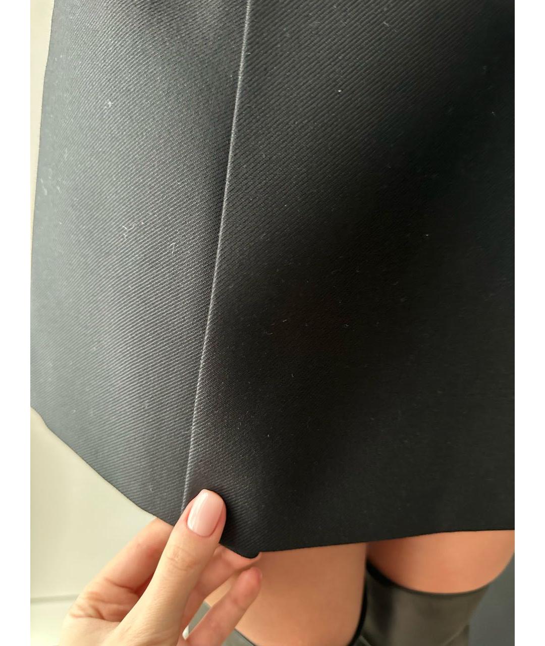 CELINE Черная шерстяная юбка мини, фото 8