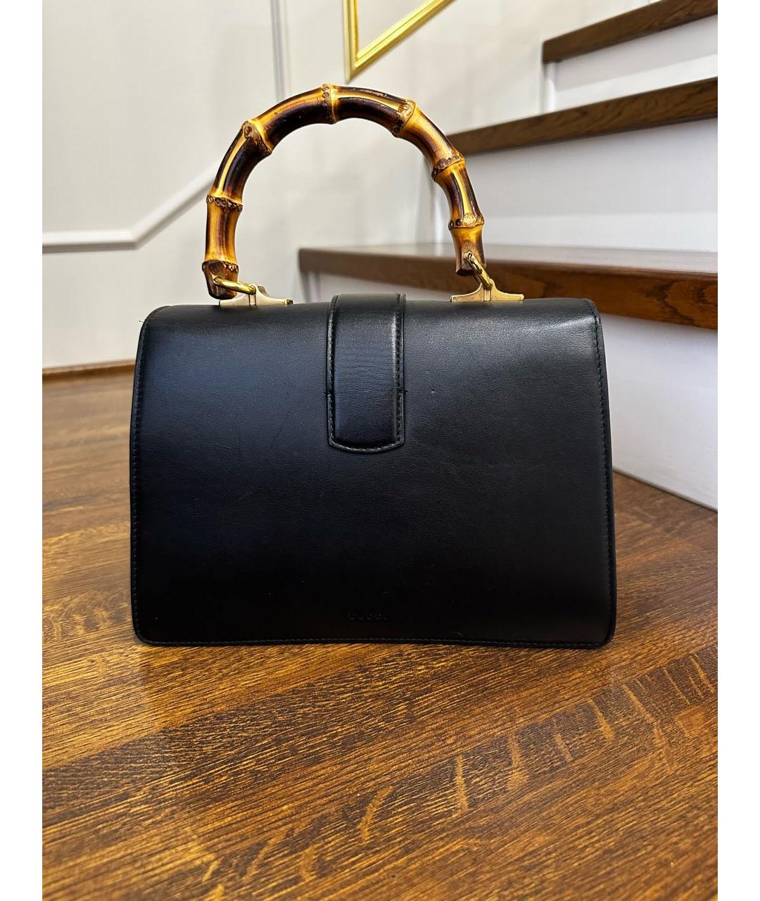 GUCCI Черная кожаная сумка с короткими ручками, фото 2