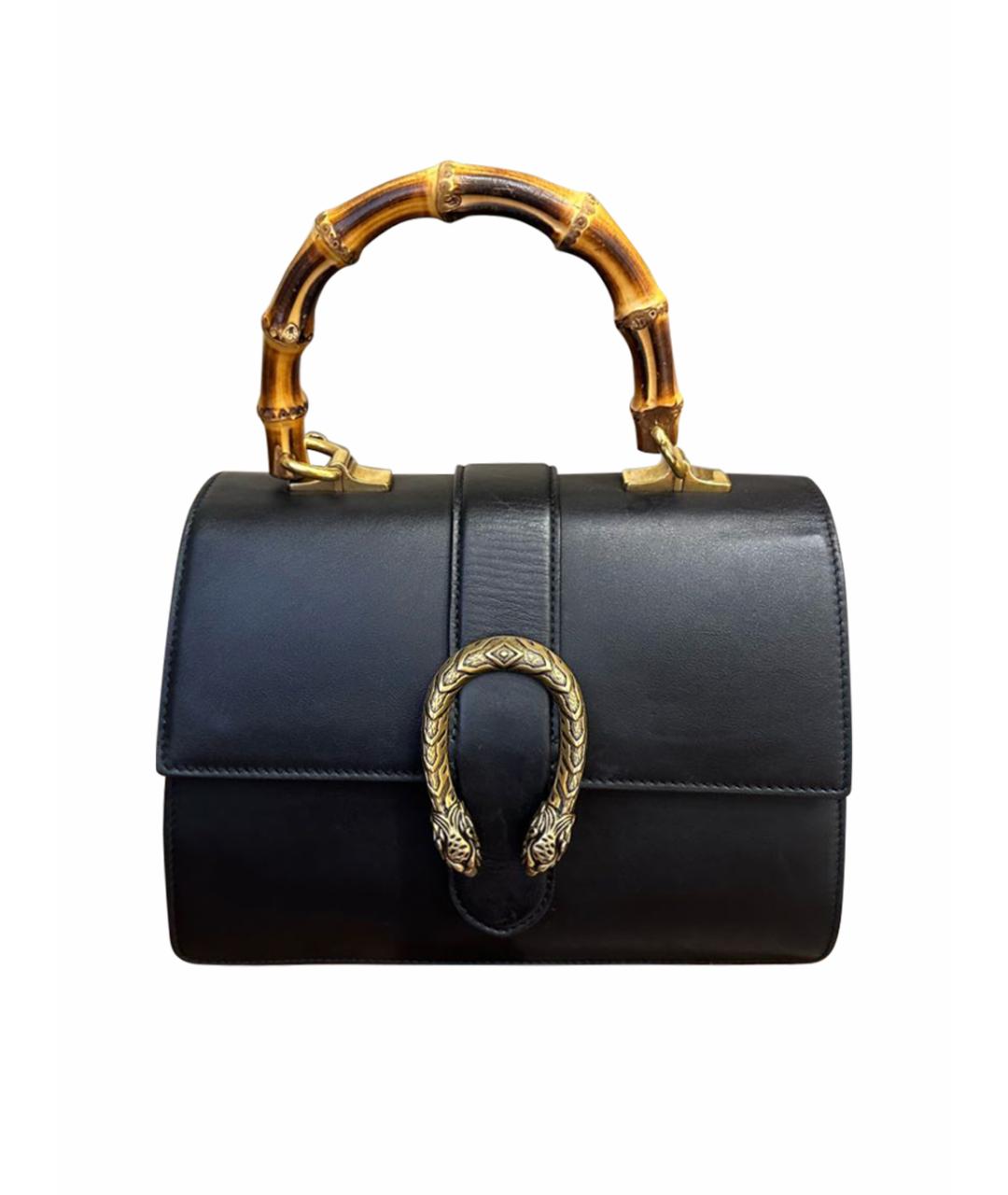 GUCCI Черная кожаная сумка с короткими ручками, фото 1