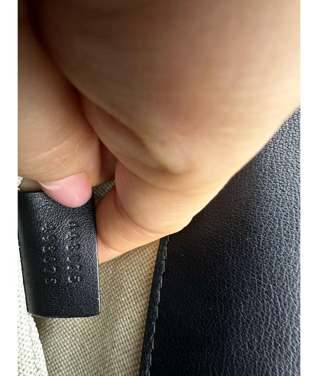 GUCCI Черная кожаная сумка с короткими ручками, фото 8