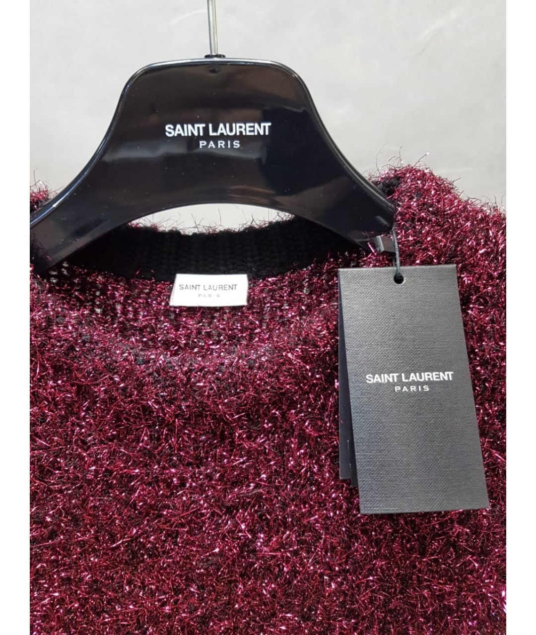 SAINT LAURENT Бордовый джемпер / свитер, фото 3
