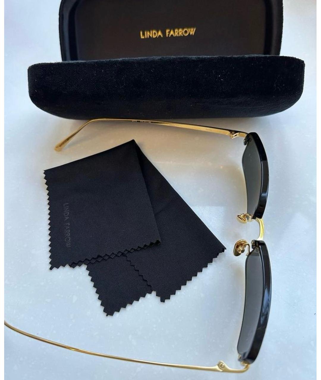 LINDA FARROW Черные металлические солнцезащитные очки, фото 5