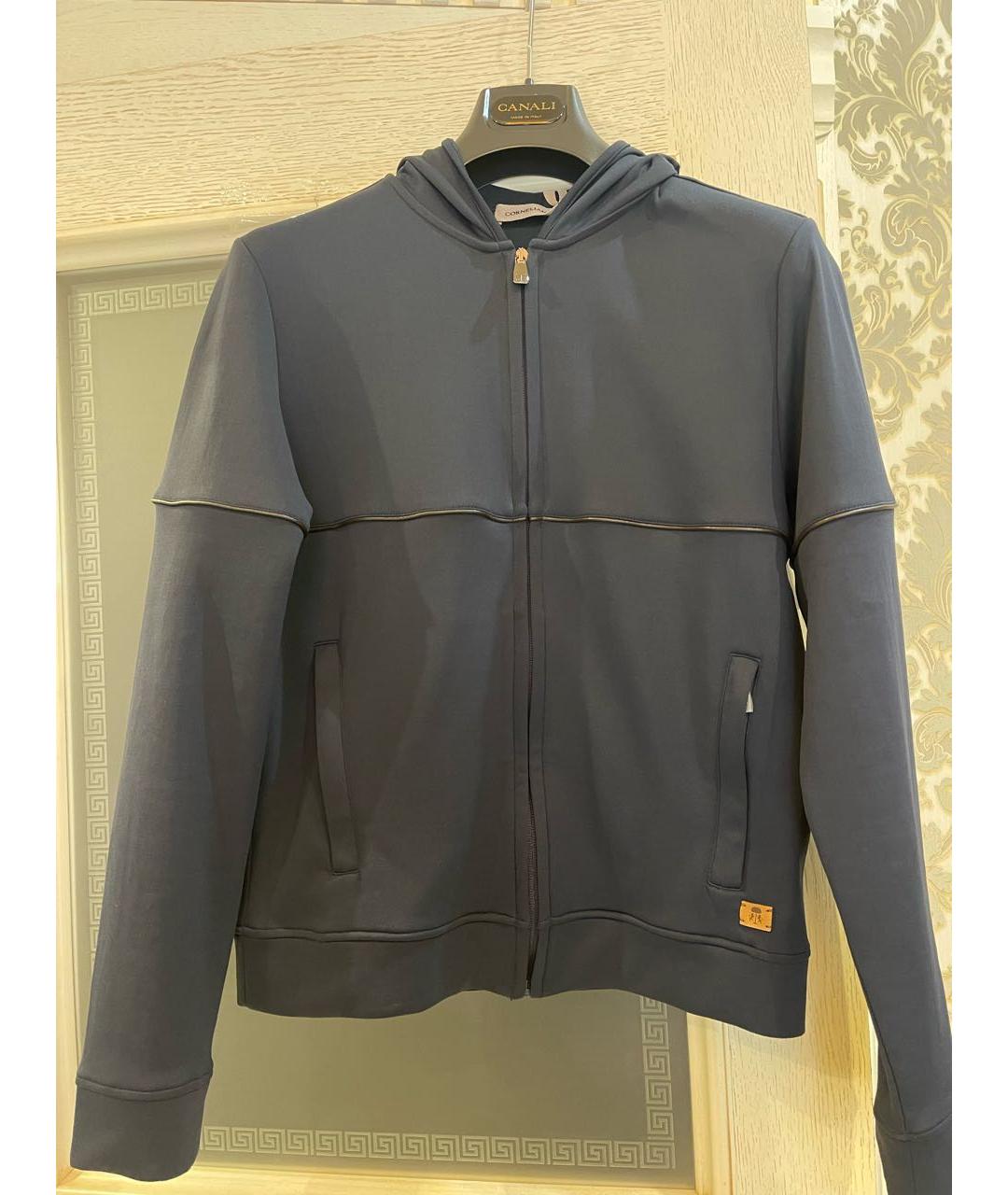 CORNELIANI Темно-синий хлопко-эластановый спортивный костюм, фото 3