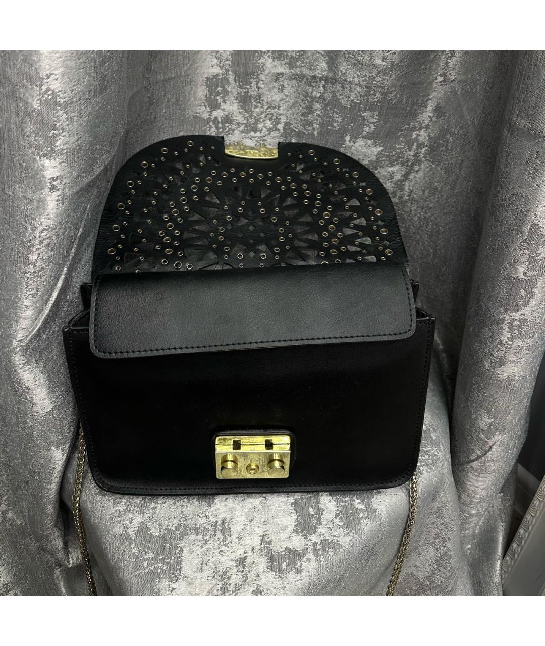 FURLA Черная кожаная сумка через плечо, фото 4