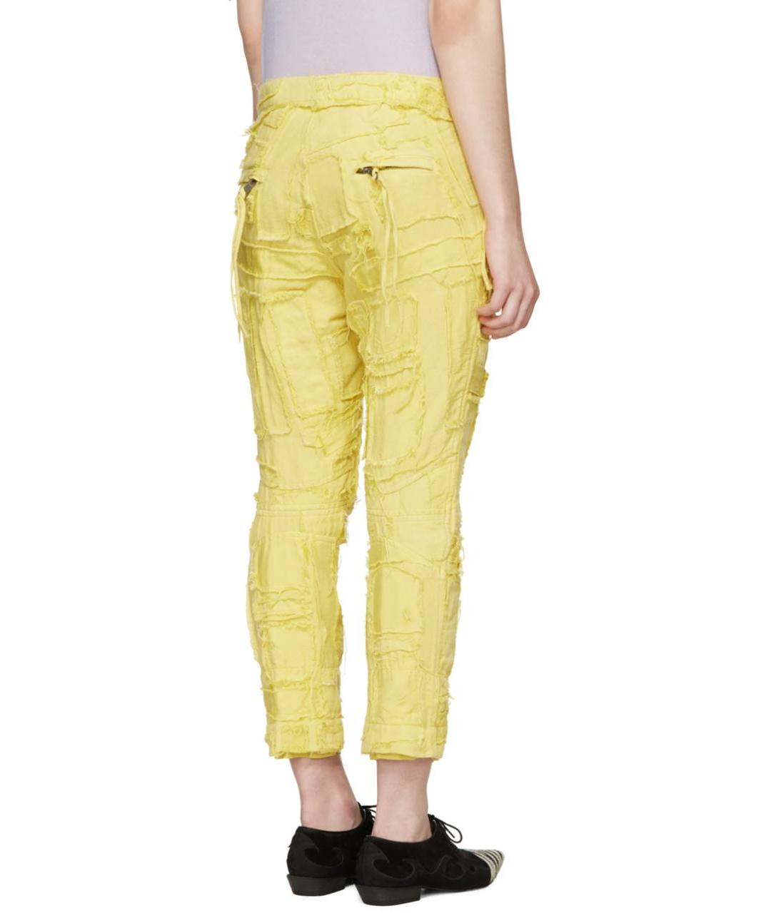 HAIDER ACKERMANN Желтые льняные брюки узкие, фото 2
