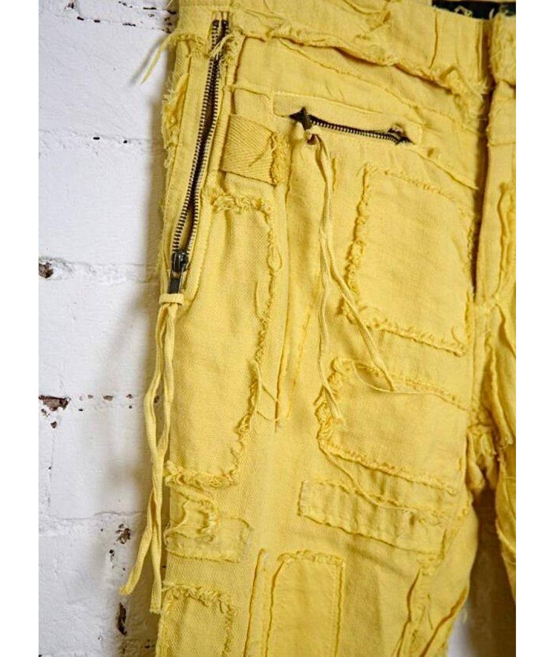 HAIDER ACKERMANN Желтые льняные брюки узкие, фото 6