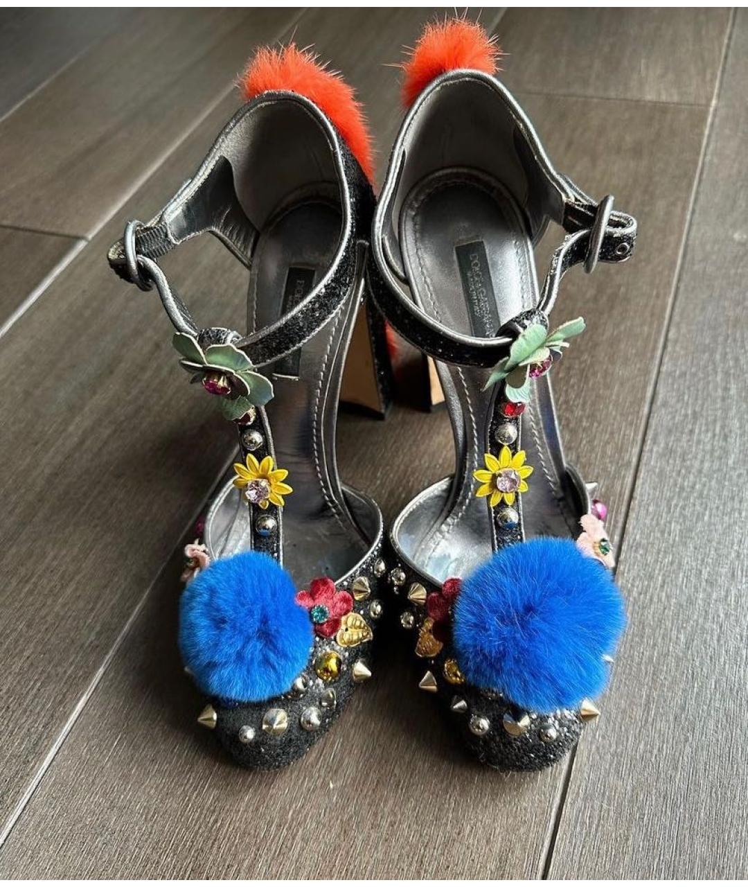 DOLCE&GABBANA Черные кожаные туфли, фото 5