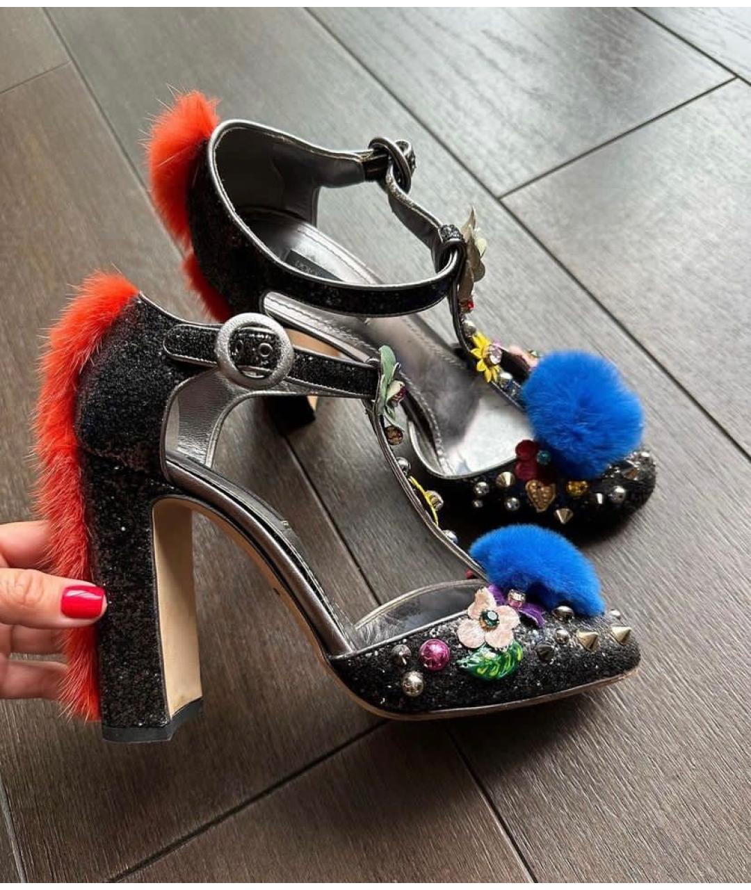 DOLCE&GABBANA Черные кожаные туфли, фото 7
