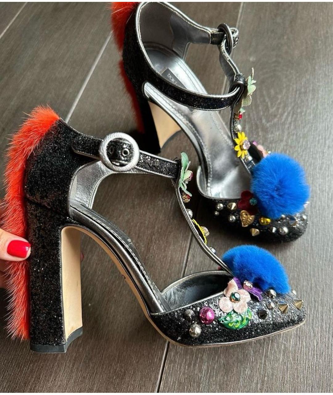 DOLCE&GABBANA Черные кожаные туфли, фото 4