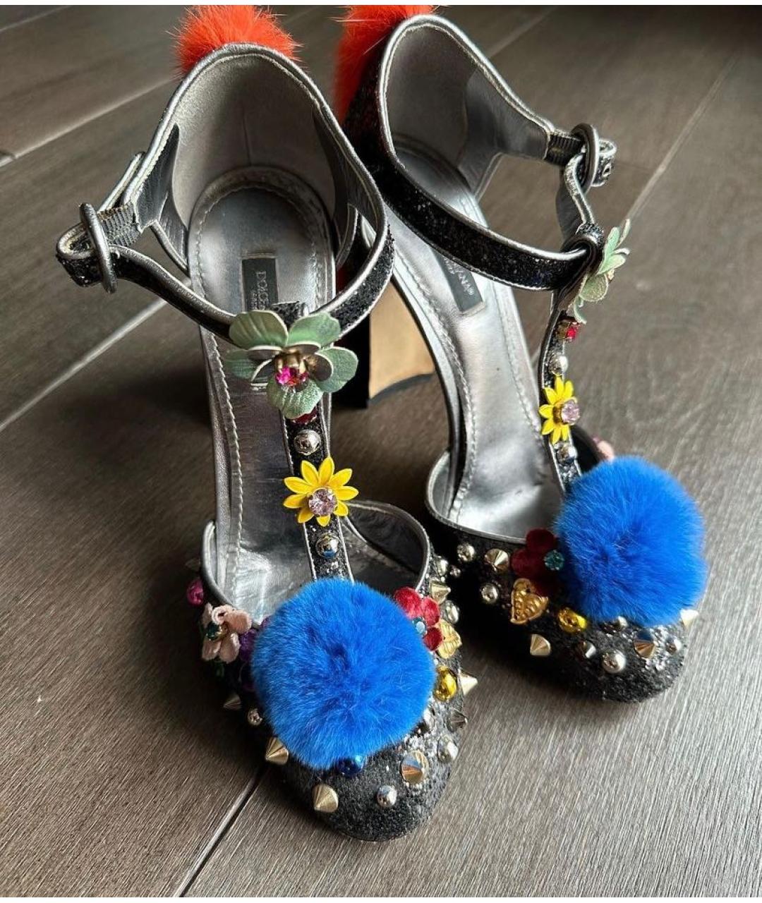 DOLCE&GABBANA Черные кожаные туфли, фото 2