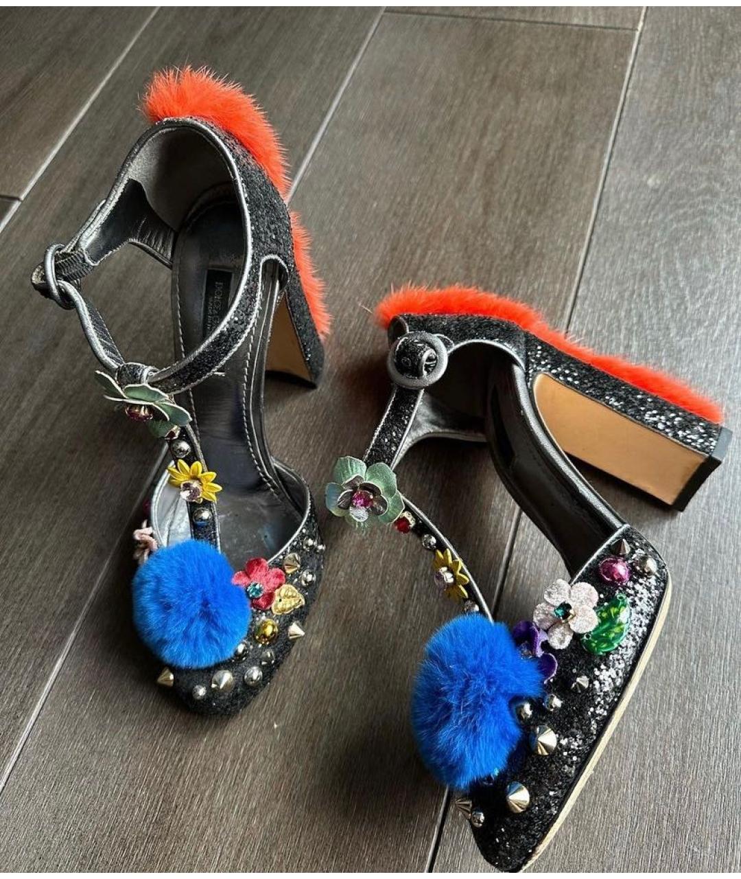 DOLCE&GABBANA Черные кожаные туфли, фото 6