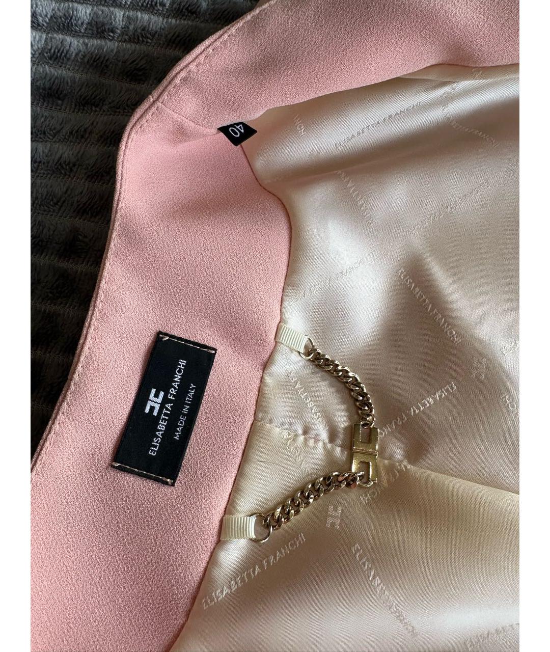 ELISABETTA FRANCHI Розовый полиэстеровый жакет/пиджак, фото 3