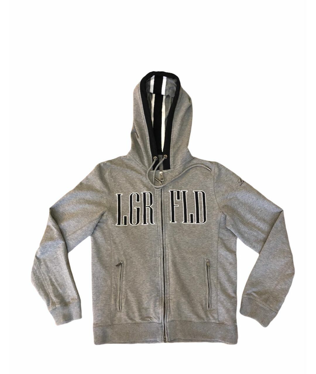 KARL LAGERFELD Серый хлопко-эластановый джемпер / свитер, фото 1