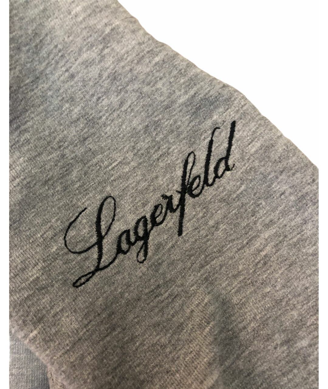 KARL LAGERFELD Серый хлопко-эластановый джемпер / свитер, фото 3