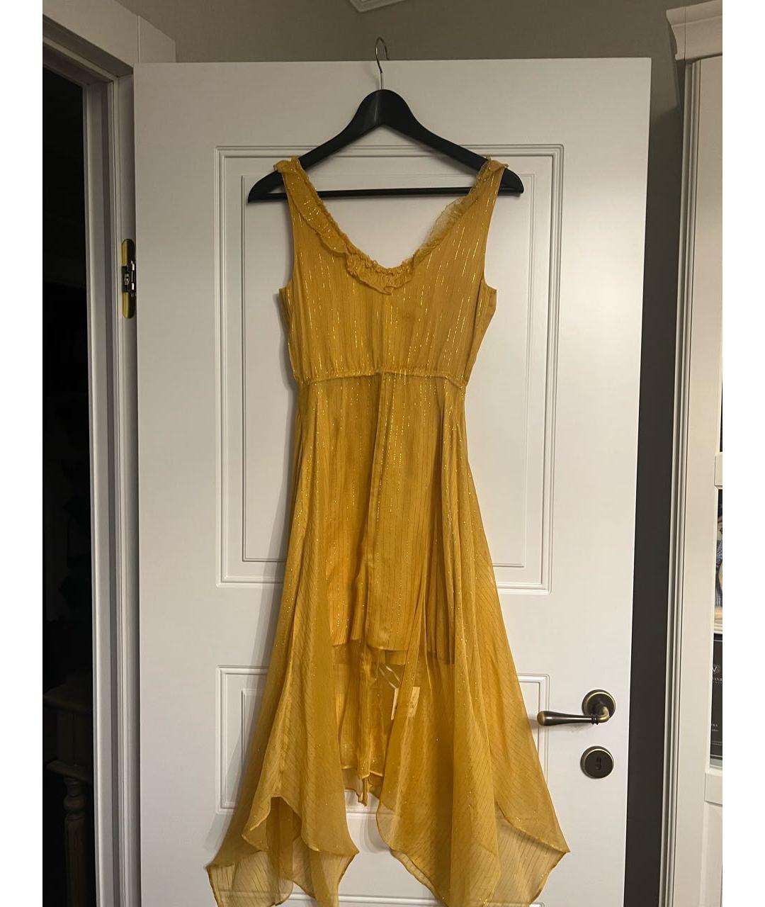 THE KOOPLES Желтое шелковое повседневное платье, фото 2