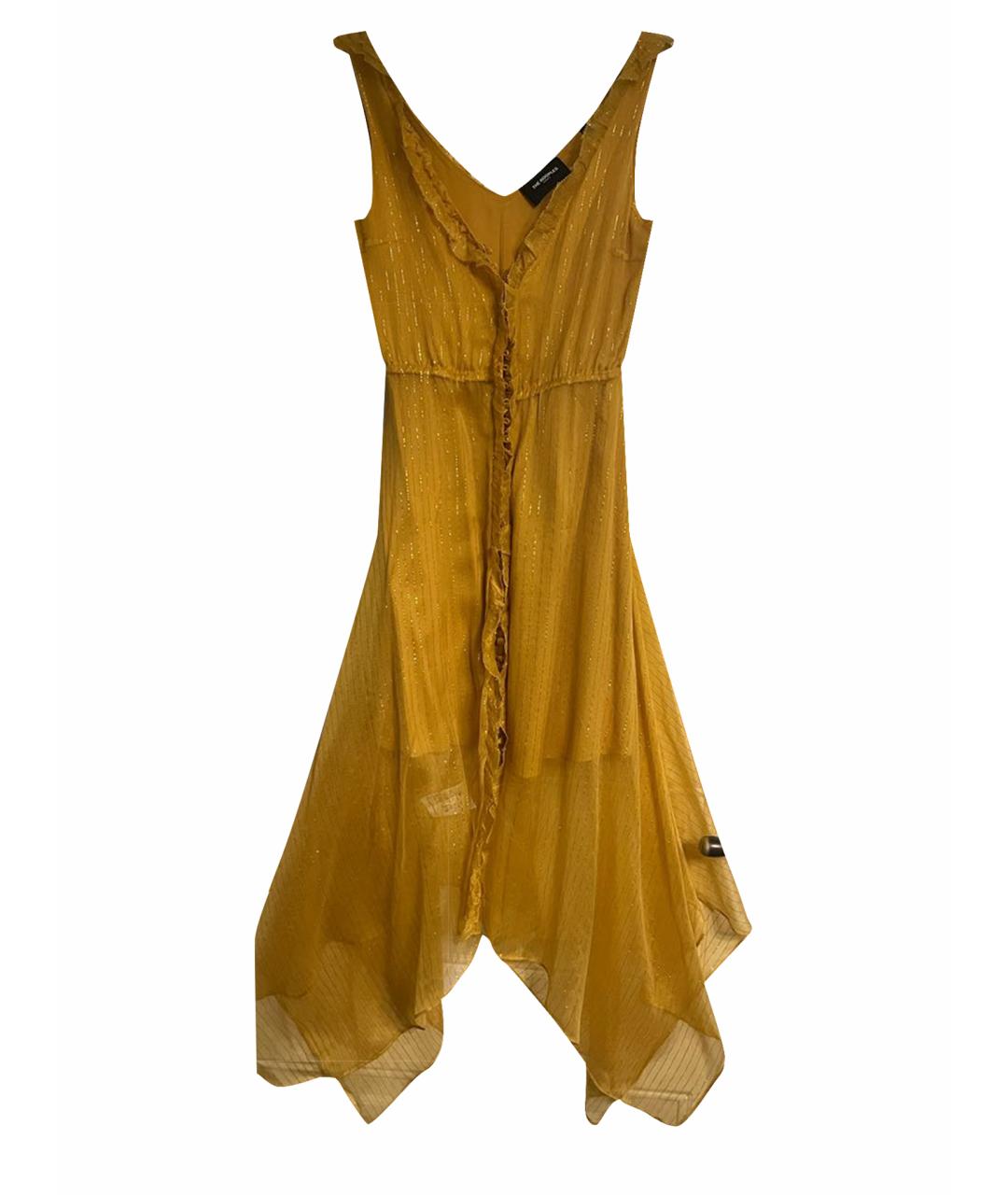 THE KOOPLES Желтое шелковое повседневное платье, фото 1