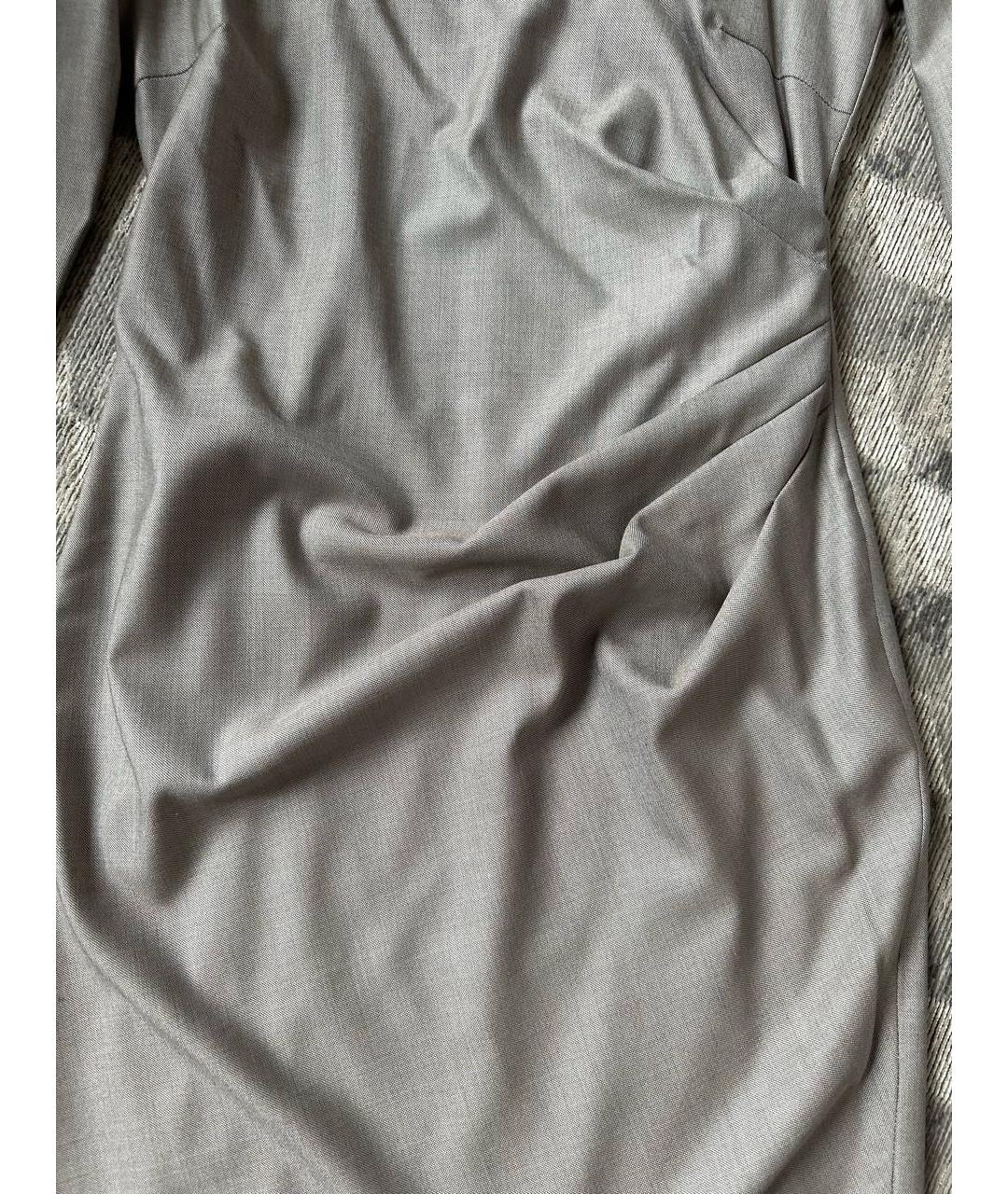 MAX MARA Серое шерстяное коктейльное платье, фото 7