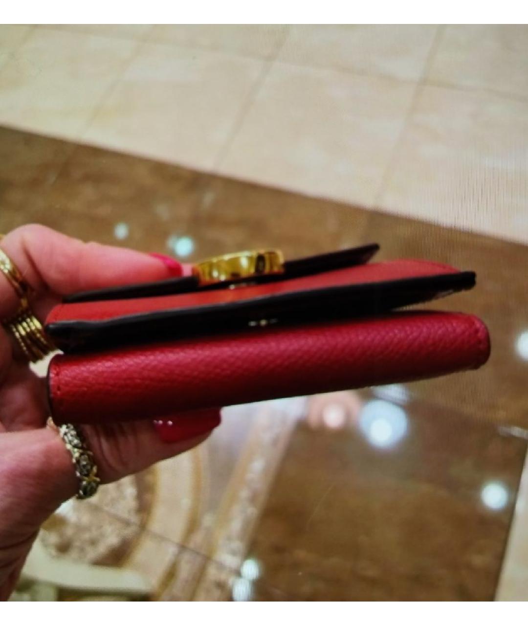 FENDI Бордовый кожаный кошелек, фото 6