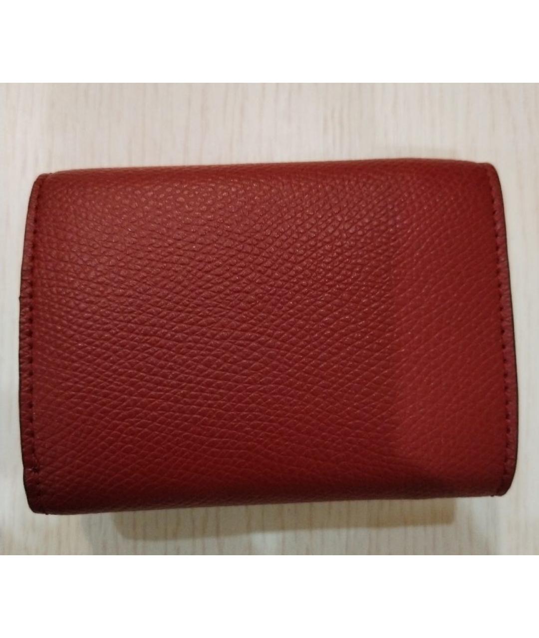 FENDI Бордовый кожаный кошелек, фото 3