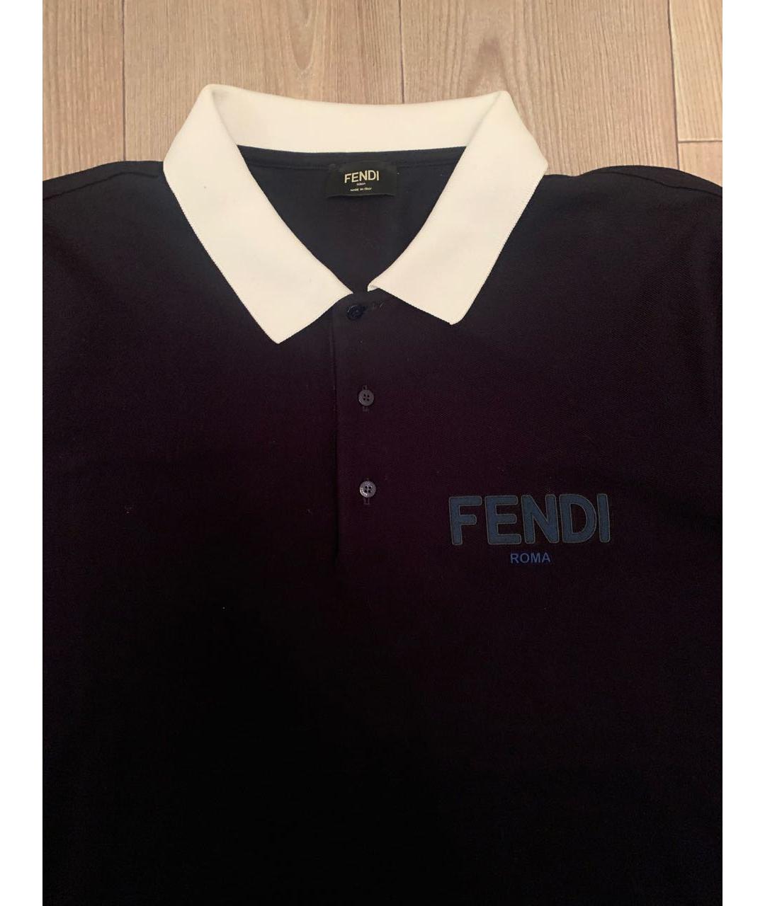 FENDI Темно-синий хлопковый джемпер / свитер, фото 4
