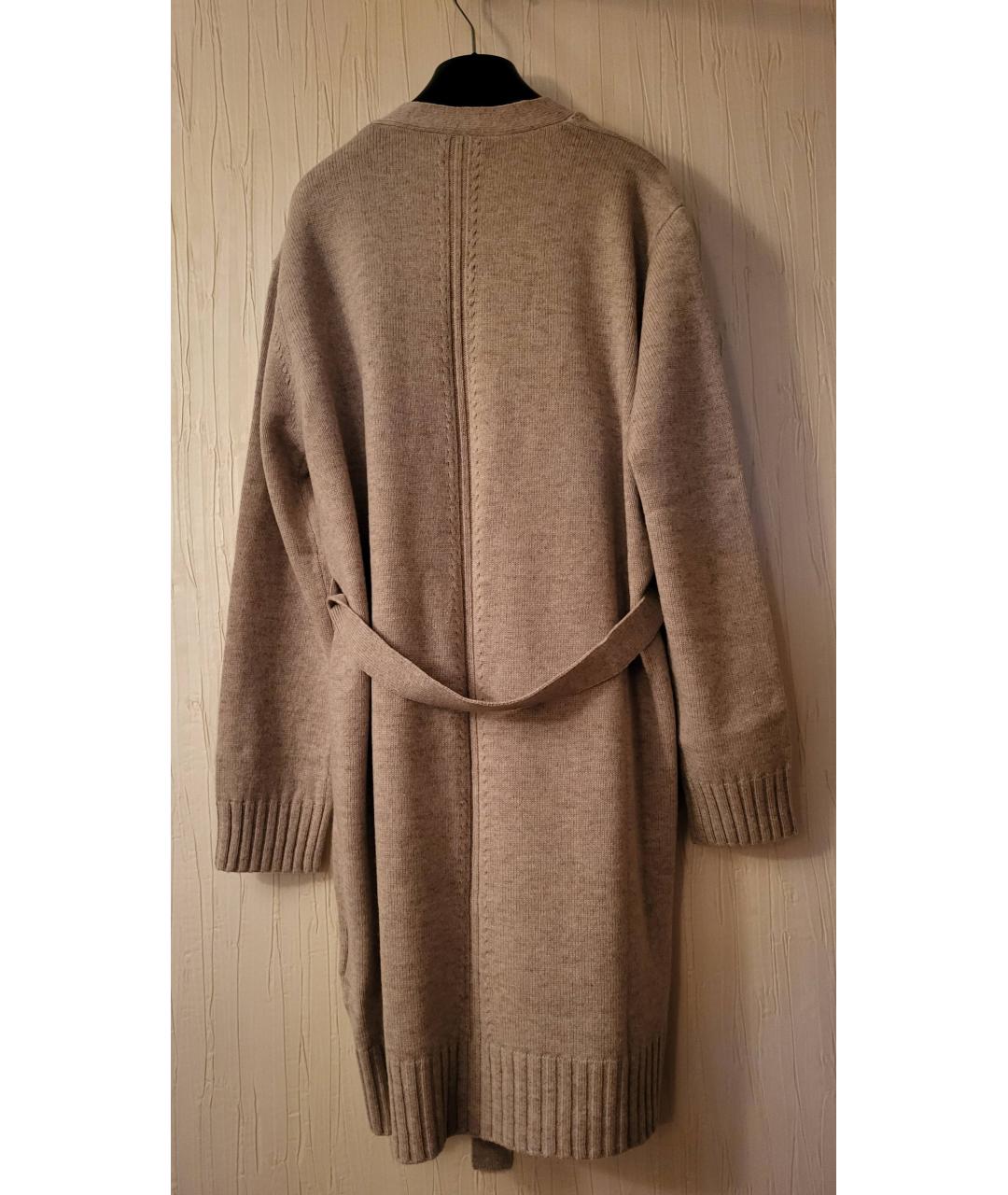 MAX MARA STUDIO Бежевый шерстяной кардиган, фото 2