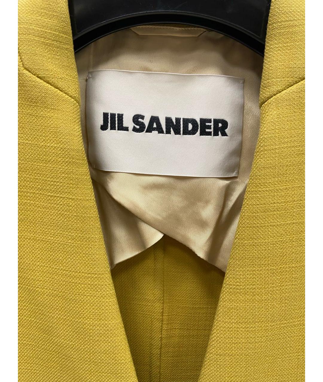 JIL SANDER Горчичный шерстяной жакет/пиджак, фото 5