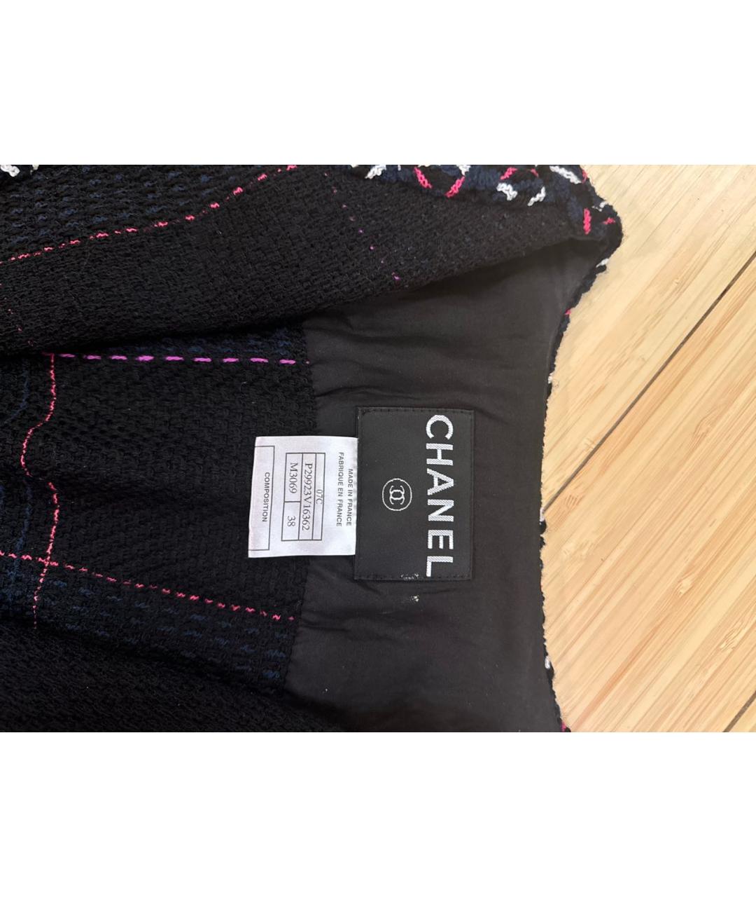 CHANEL Черный хлопко-эластановый костюм с юбками, фото 3