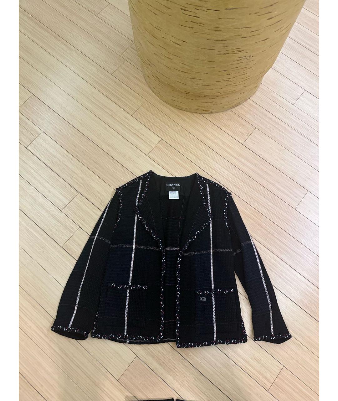 CHANEL Черный хлопко-эластановый костюм с юбками, фото 6