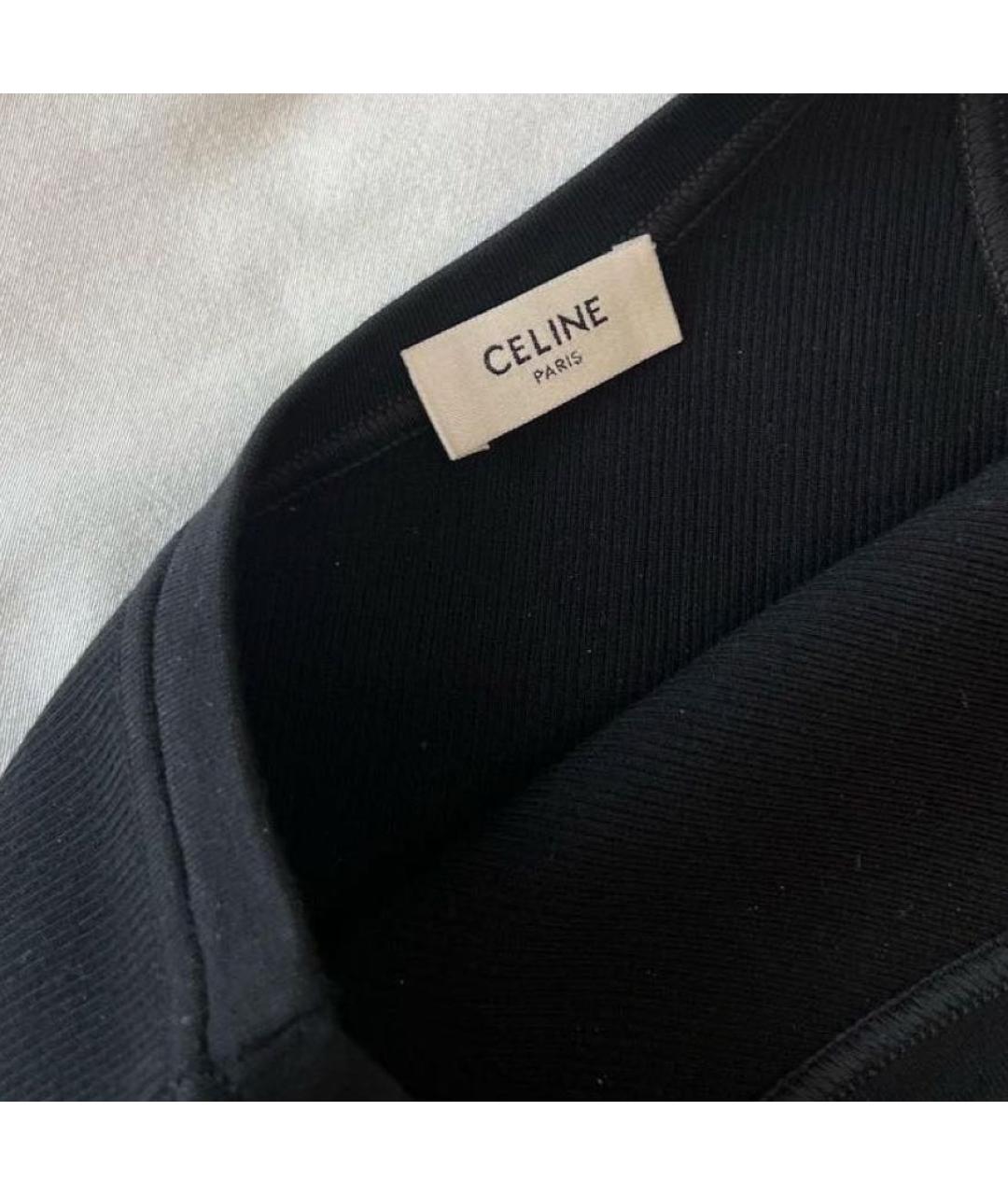 CELINE PRE-OWNED Черная шерстяная футболка, фото 5