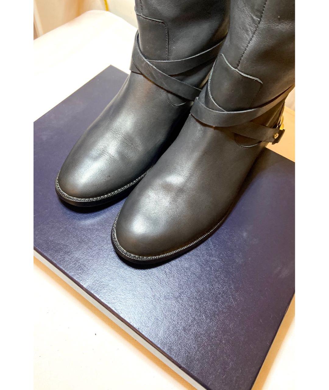 RALPH LAUREN Черные кожаные сапоги, фото 5