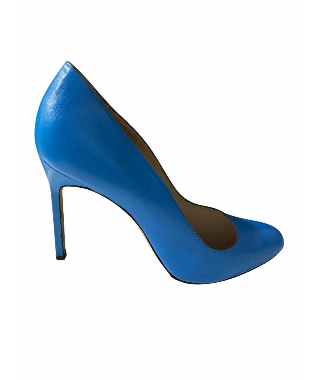 MANOLO BLAHNIK Синие кожаные туфли, фото 1