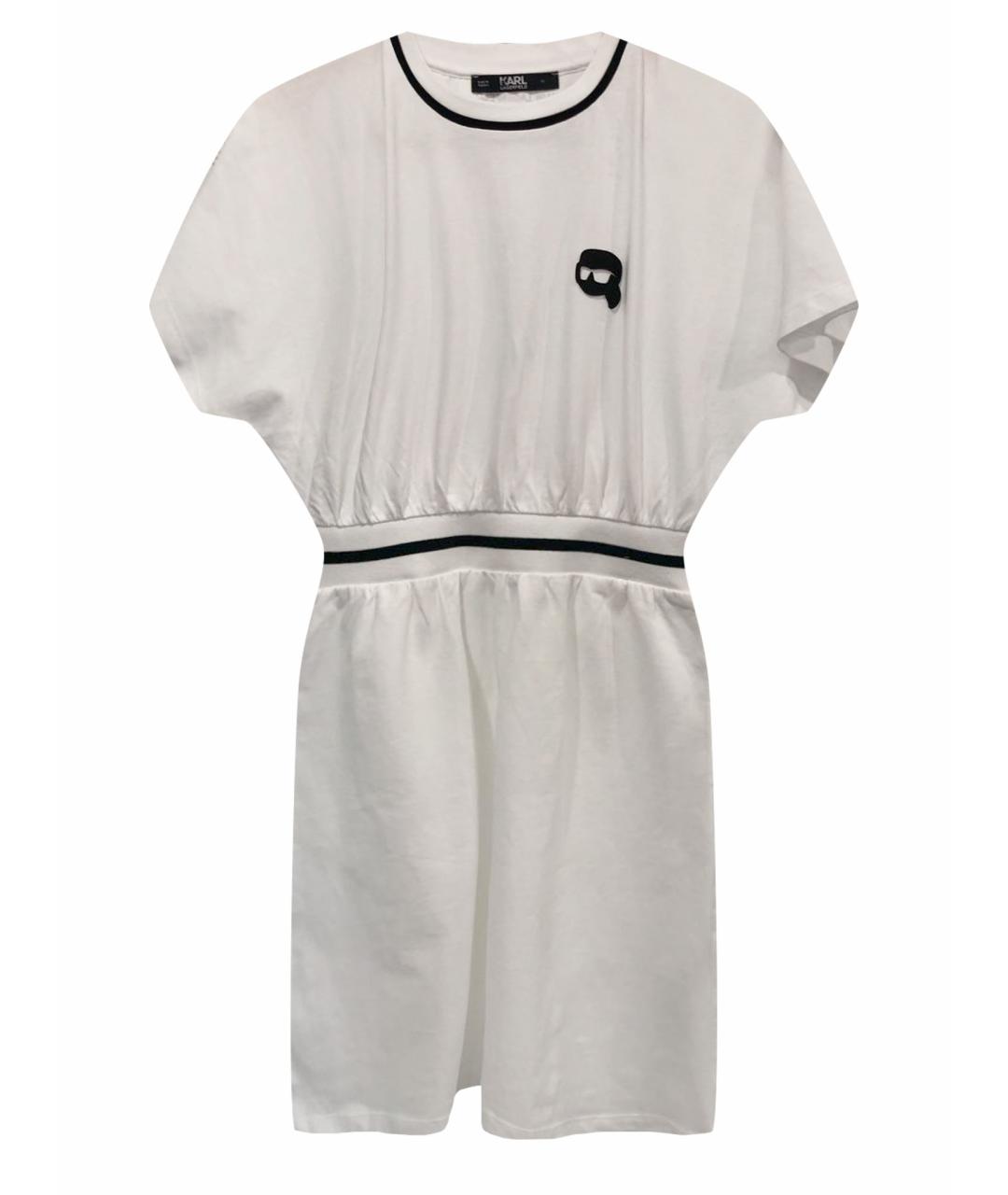 KARL LAGERFELD Белое хлопковое повседневное платье, фото 1