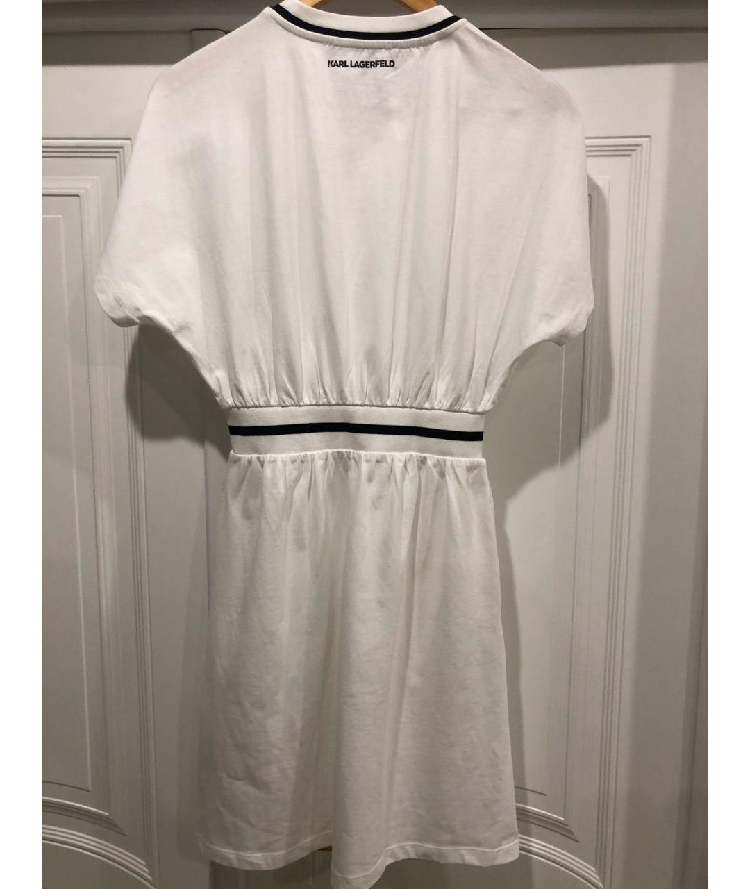 KARL LAGERFELD Белое хлопковое повседневное платье, фото 2