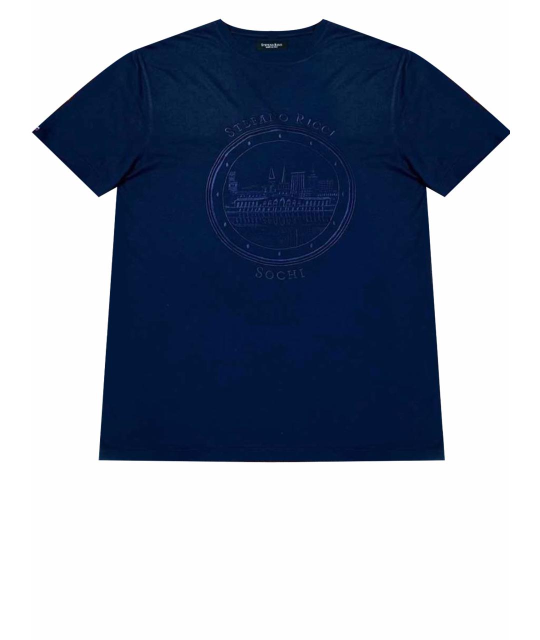 STEFANO RICCI Темно-синяя футболка, фото 1